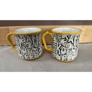 Vintage 1974 Duncan Ceramics Kaffee Kawa Coffee Cage Mug Raised Letters 12 OZ.